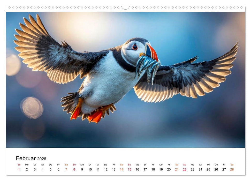 Papageitaucher - Freche Komiker auf Fels und Welle (CALVENDO Premium Wandkalender 2026)