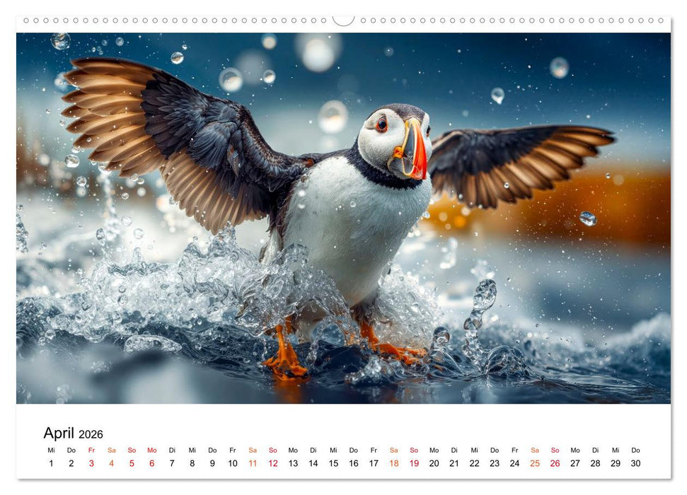 Papageitaucher - Freche Komiker auf Fels und Welle (CALVENDO Premium Wandkalender 2026)