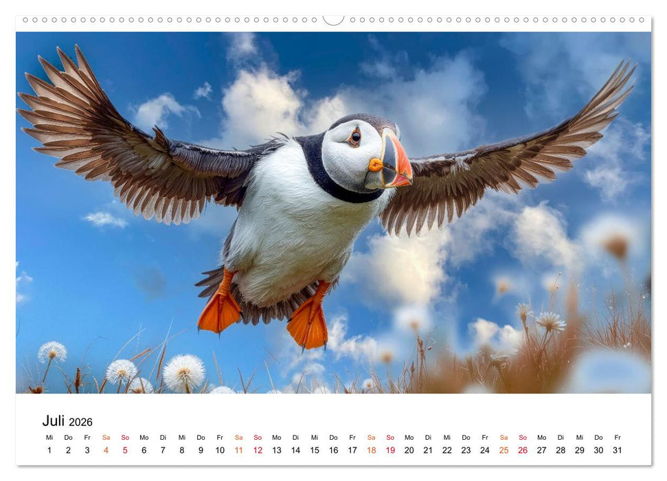 Papageitaucher - Freche Komiker auf Fels und Welle (CALVENDO Premium Wandkalender 2026)