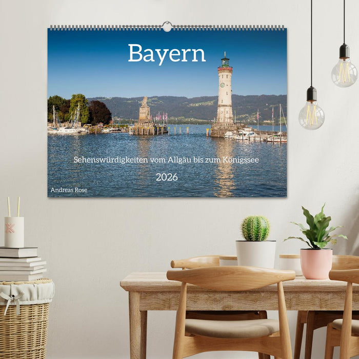 Bayern - Sehenswürdigkeiten vom Allgäu bis zum Königssee (CALVENDO Wandkalender 2026)