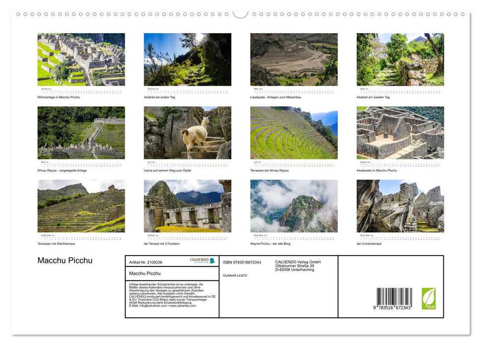 Macchu Picchu (CALVENDO Premium Wandkalender 2026)