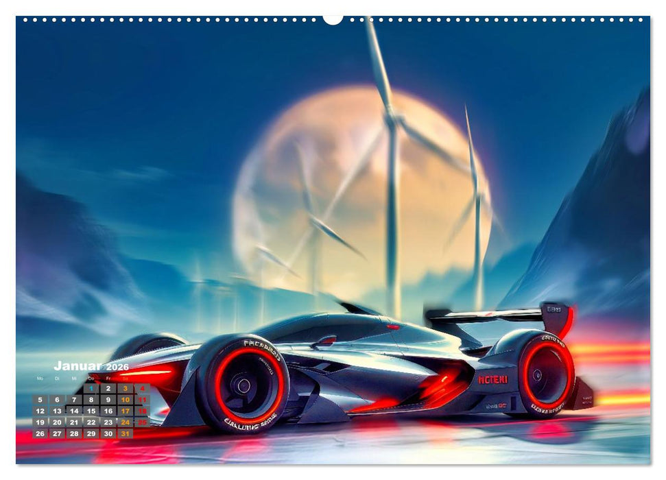 Formel E futuristisch (CALVENDO Premium Wandkalender 2026)
