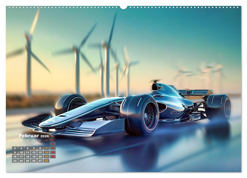 Formel E futuristisch (CALVENDO Premium Wandkalender 2026)