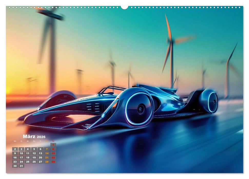 Formel E futuristisch (CALVENDO Premium Wandkalender 2026)