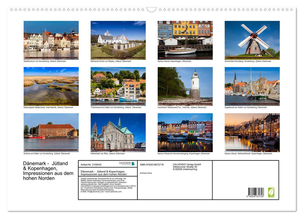 Dänemark - Jütland & Kopenhagen, Impressionen aus dem hohen Norden (CALVENDO Wandkalender 2026)