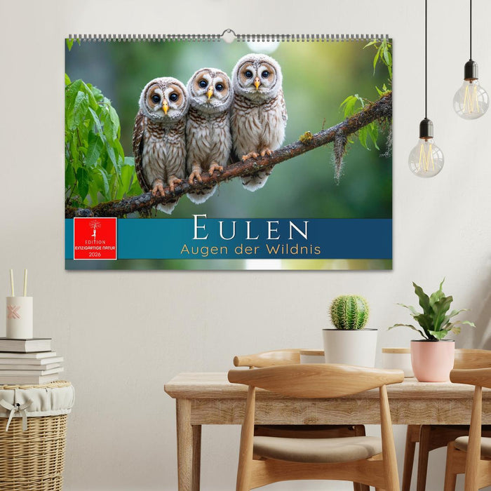 Eulen - Augen der Wildnis (CALVENDO Wandkalender 2026)