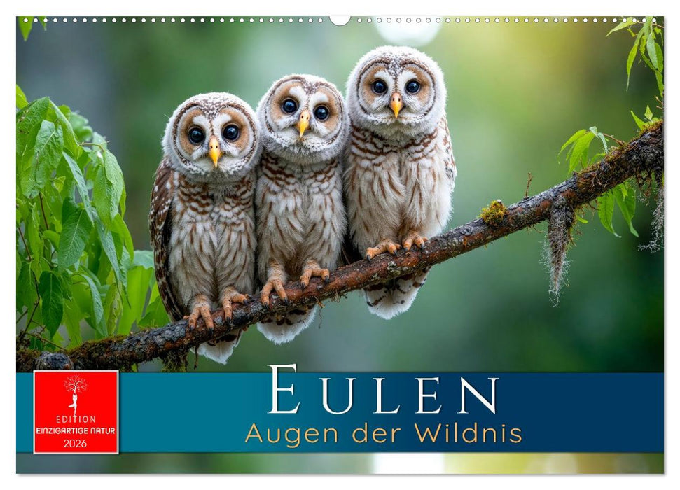 Eulen - Augen der Wildnis (CALVENDO Wandkalender 2026)