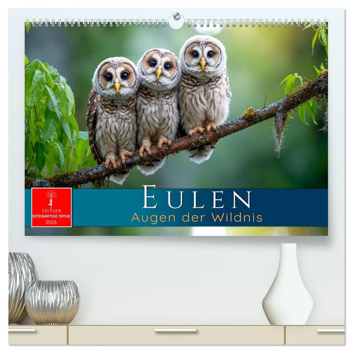 Eulen - Augen der Wildnis (CALVENDO Premium Wandkalender 2026)