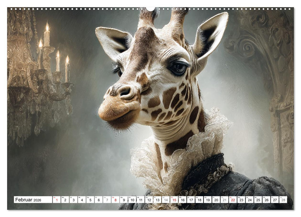 KÖNIGLICHE TIERE - Majestätische Tierportraits im Adel-Look (CALVENDO Wandkalender 2026)
