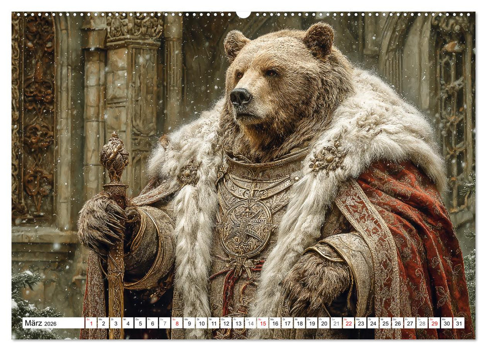 KÖNIGLICHE TIERE - Majestätische Tierportraits im Adel-Look (CALVENDO Wandkalender 2026)