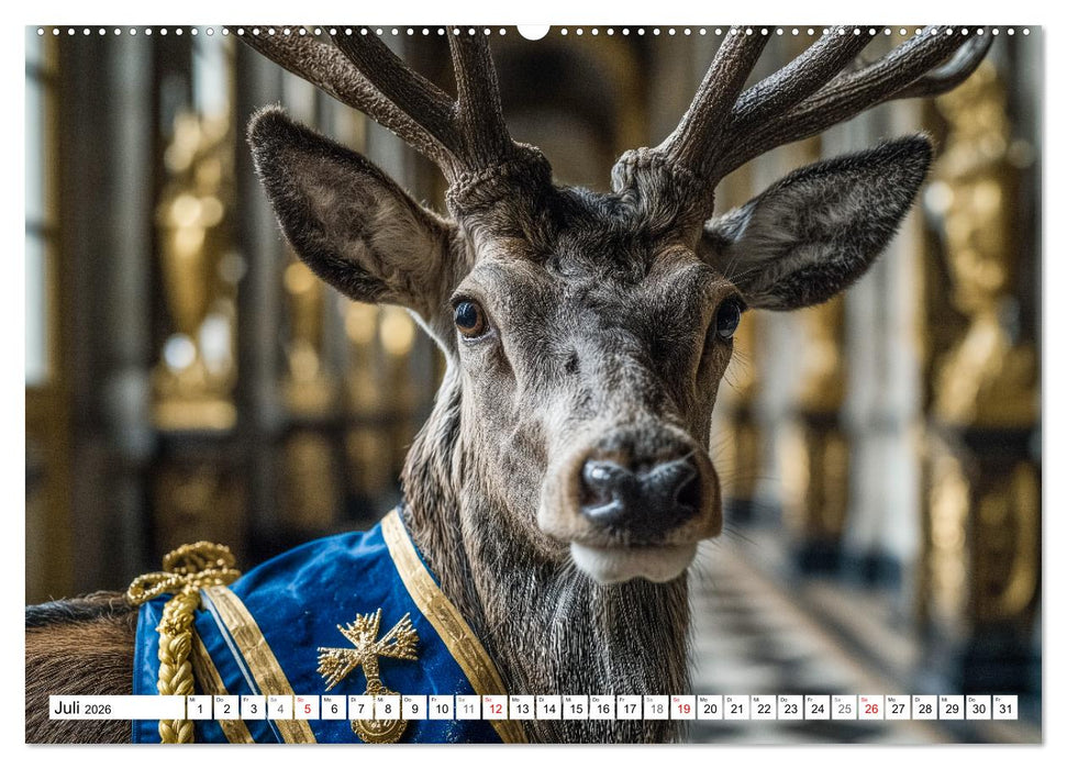 KÖNIGLICHE TIERE - Majestätische Tierportraits im Adel-Look (CALVENDO Premium Wandkalender 2026)