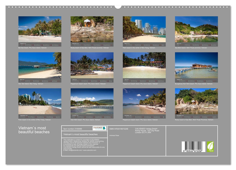 Vietnam`s most beautiful beaches (CALVENDO Premium-Calendar 2026)