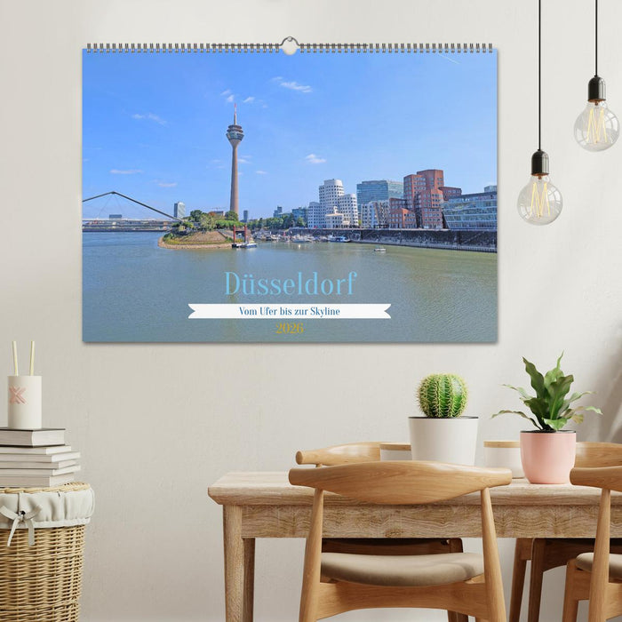 Düsseldorf Vom Ufer bis zur Skyline (CALVENDO Wandkalender 2026)