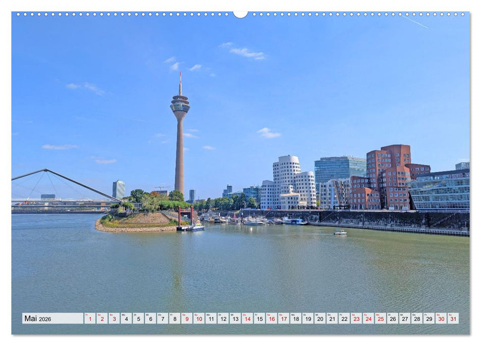 Düsseldorf Vom Ufer bis zur Skyline (CALVENDO Wandkalender 2026)