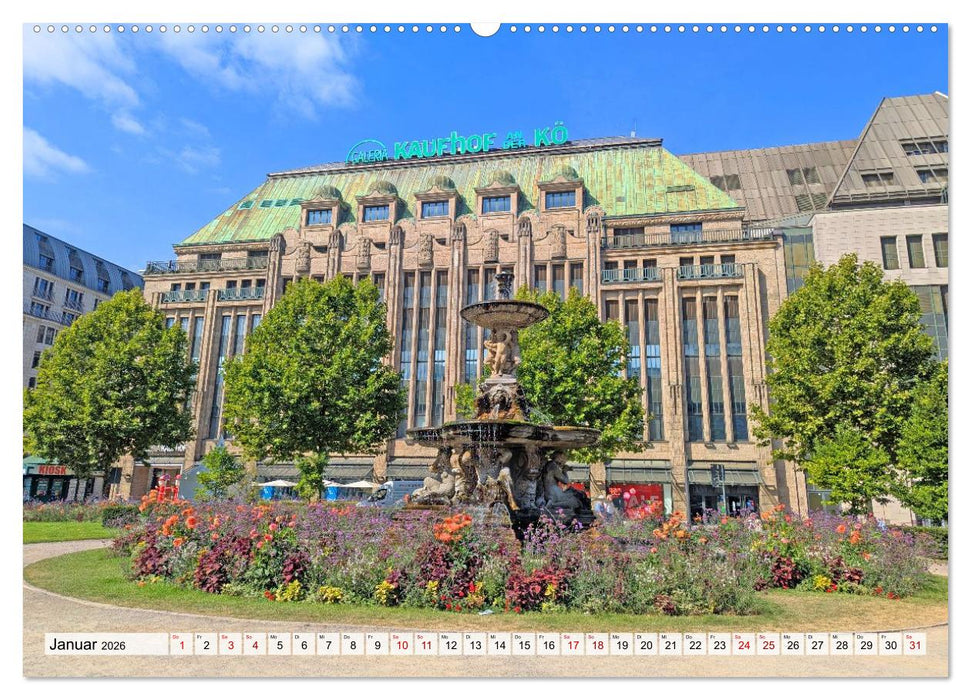 Düsseldorf Vom Ufer bis zur Skyline (CALVENDO Premium Wandkalender 2026)