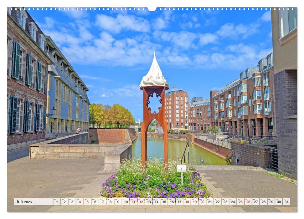 Düsseldorf Vom Ufer bis zur Skyline (CALVENDO Premium Wandkalender 2026)
