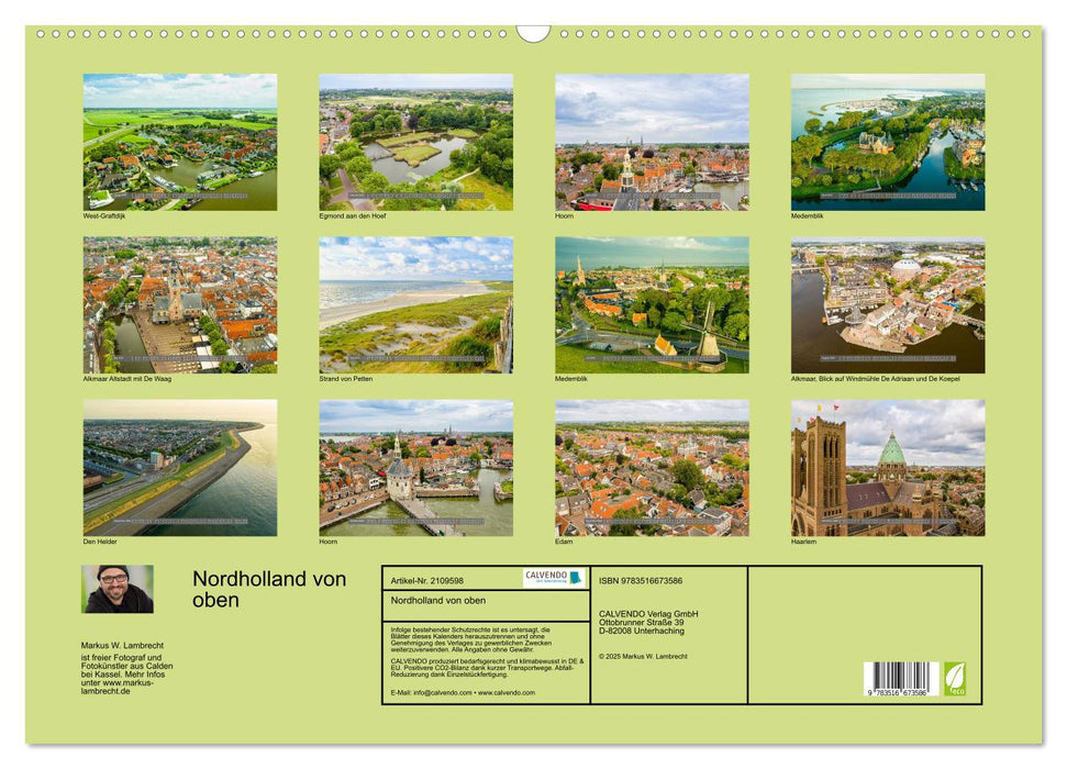Nordholland von oben (CALVENDO Wandkalender 2026)