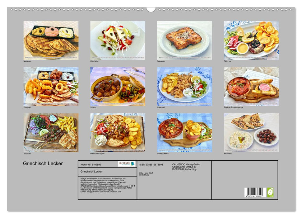 Griechisch Lecker (CALVENDO Wandkalender 2026)