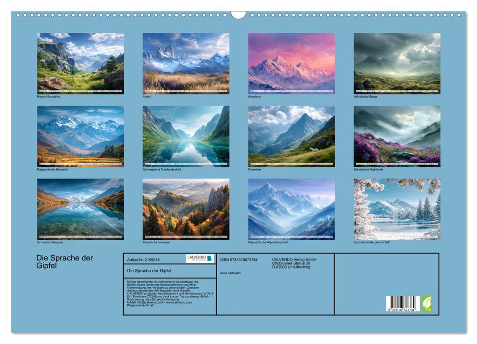 Die Sprache der Gipfel (CALVENDO Wandkalender 2026)