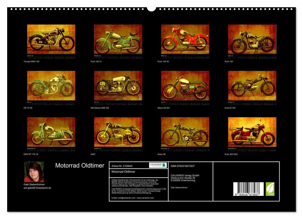 Motorrad Oldtimer (CALVENDO Premium Wandkalender 2026)