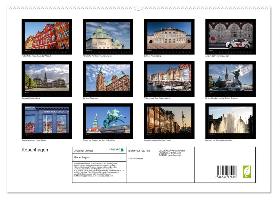 Kopenhagen (CALVENDO Premium Wandkalender 2026)