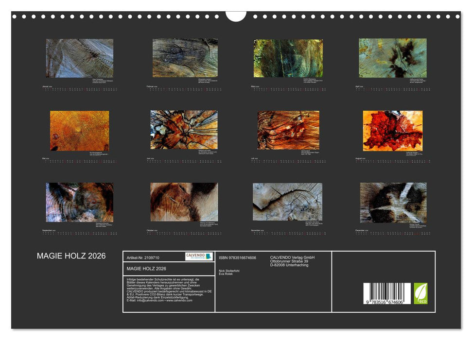 MAGIE HOLZ 2026 (CALVENDO Wandkalender 2026)