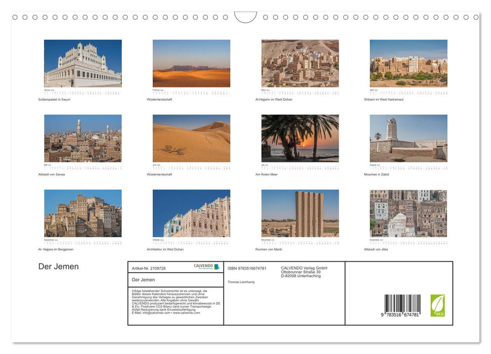 Der Jemen (CALVENDO Wandkalender 2026)