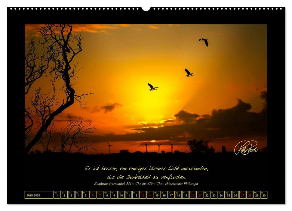 Sonnenmomente und Lebensweisheiten (CALVENDO Premium Wandkalender 2026)