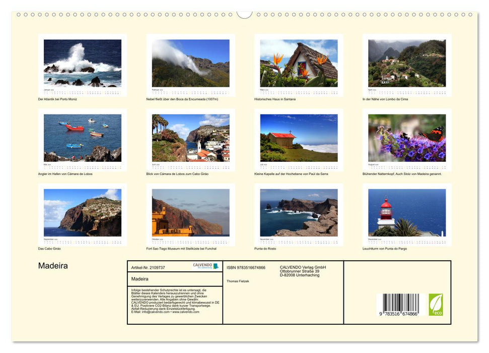 Madeira (CALVENDO Premium Wandkalender 2026)