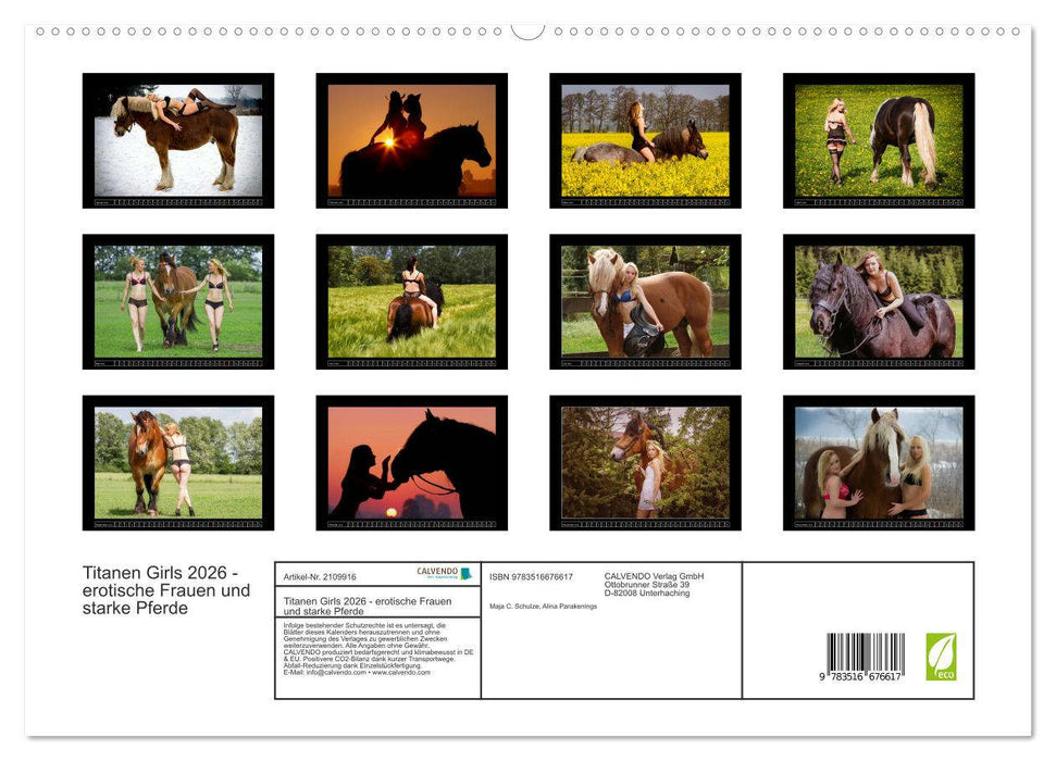 Titanen Girls 2026 - erotische Frauen und starke Pferde (CALVENDO Premium Wandkalender 2026)