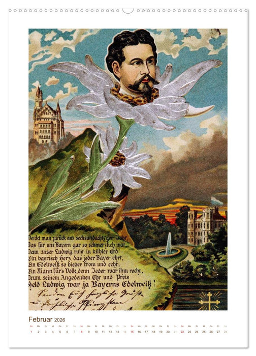 Ludwig II. von Bayern: Historische Illustrationen und Stiche (CALVENDO Premium Wandkalender 2026)