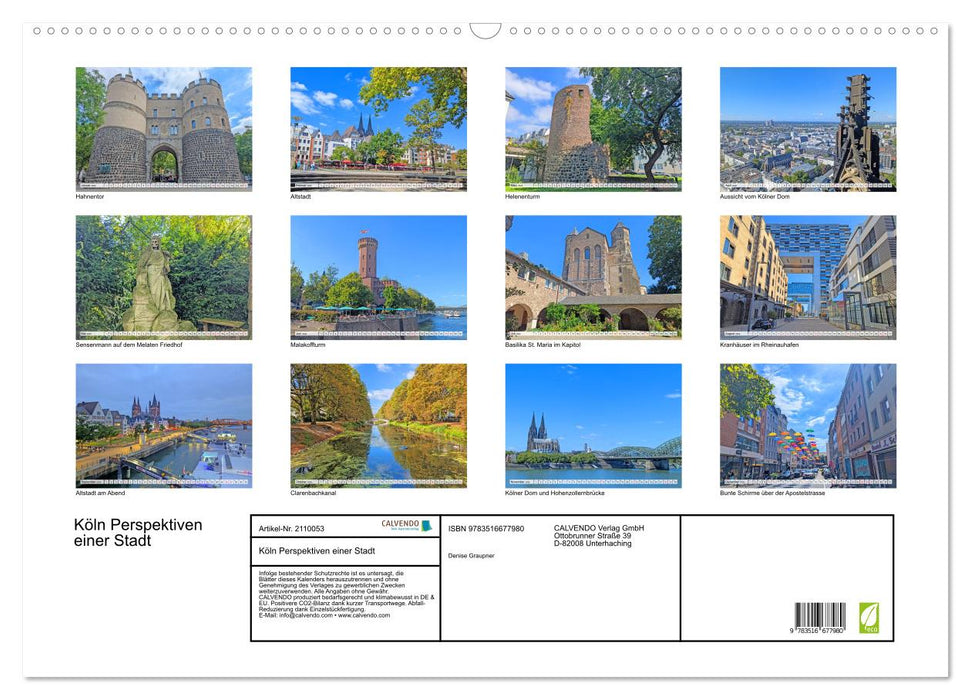 Köln Perspektiven einer Stadt (CALVENDO Wandkalender 2026)