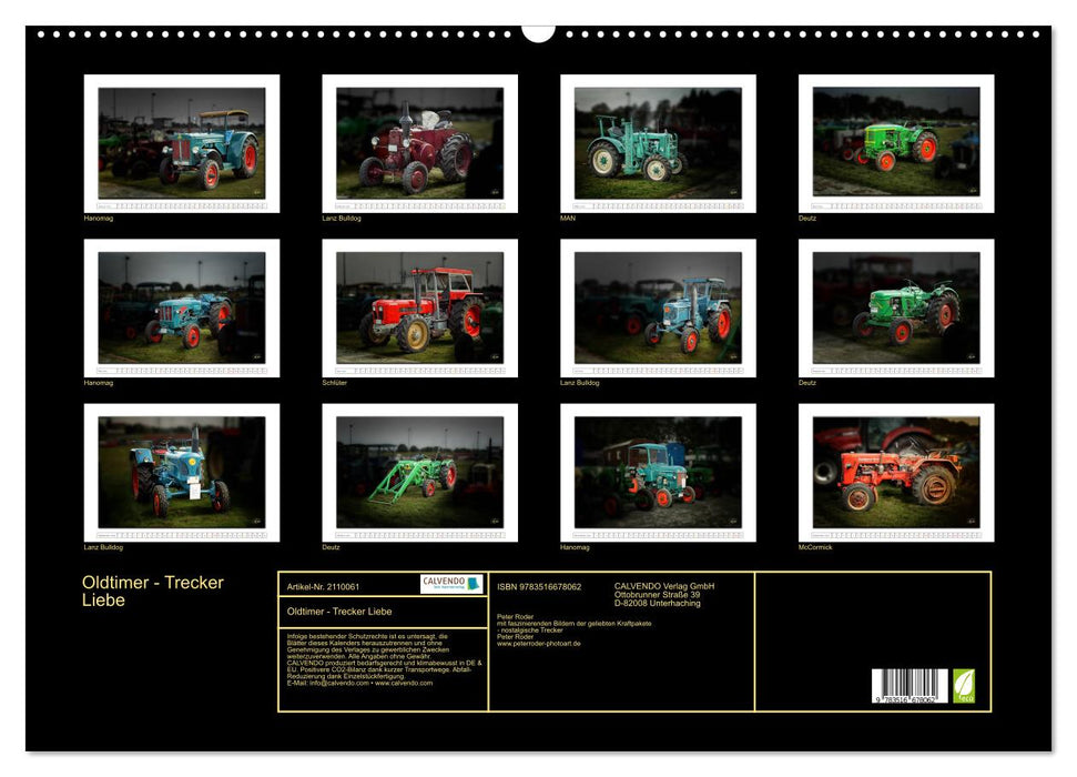 Oldtimer - Trecker Liebe (CALVENDO Wandkalender 2026)