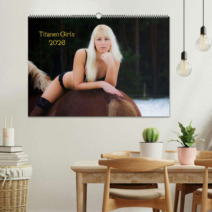 Titanen Girls 2026 - erotische Frauen und starke Pferde (CALVENDO Wandkalender 2026)