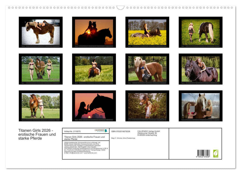 Titanen Girls 2026 - erotische Frauen und starke Pferde (CALVENDO Wandkalender 2026)