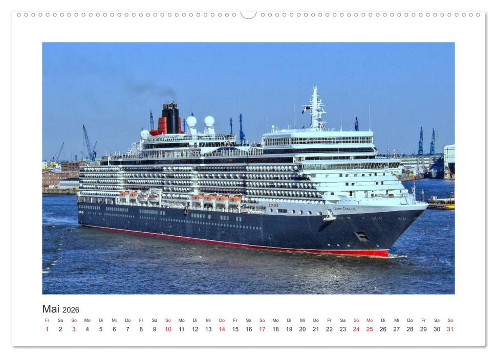 Kreuzfahrtschiffe Kurs Hamburg 2026 (CALVENDO Premium Wandkalender 2026)