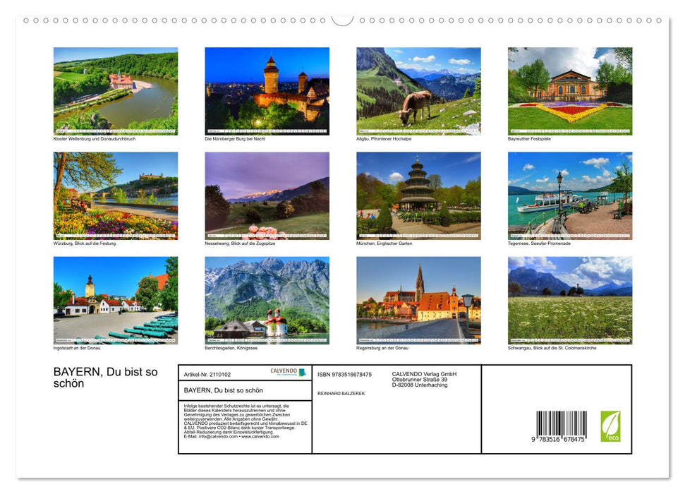 BAYERN, Du bist so schön (CALVENDO Premium Wandkalender 2026)