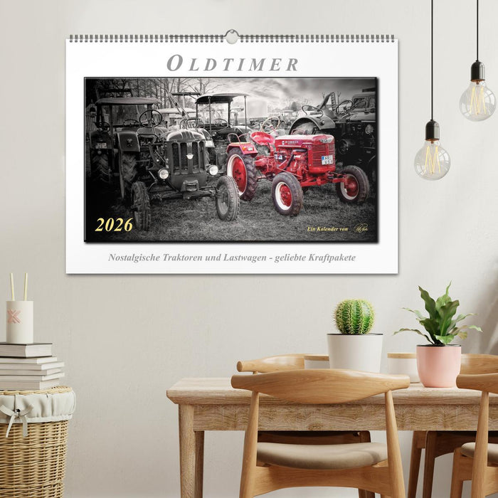 Oldtimer - nostalgische Traktoren und Lastwagen (CALVENDO Wandkalender 2026)