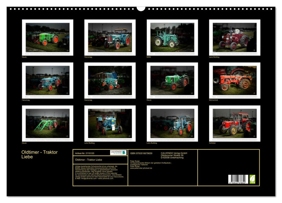 Oldtimer - Traktor Liebe (CALVENDO Wandkalender 2026)