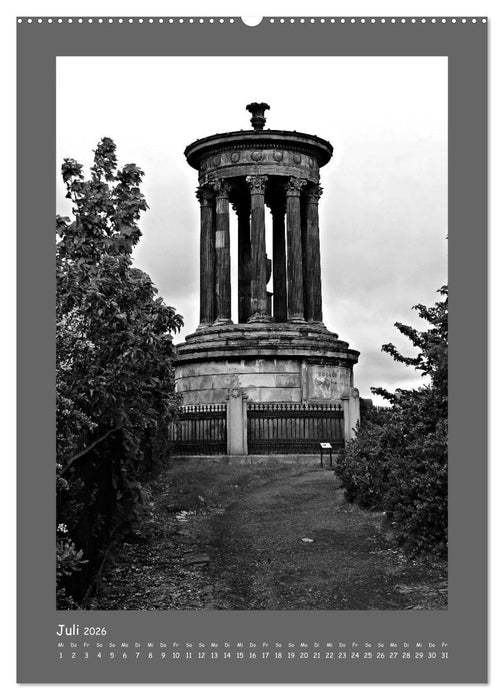 Edinburgh in schwarzweiß (CALVENDO Premium Wandkalender 2026)