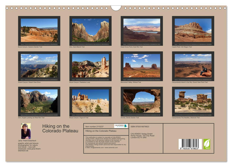 Hiking on the Colorado Plateau (CALVENDO Monthly Calendar 2026)