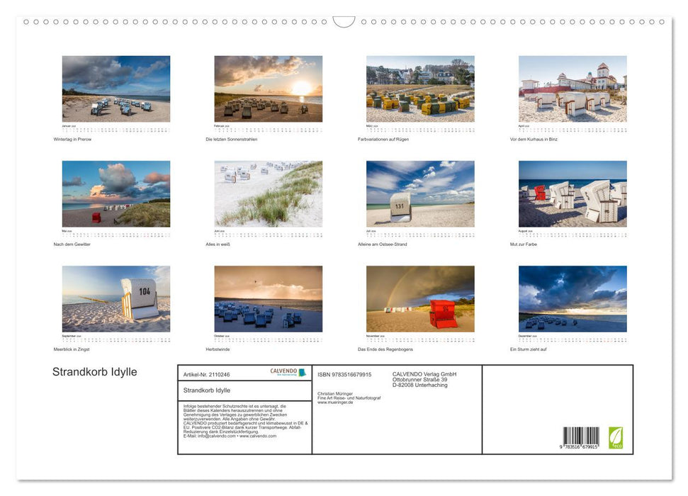 Strandkorb Idylle (CALVENDO Wandkalender 2026)