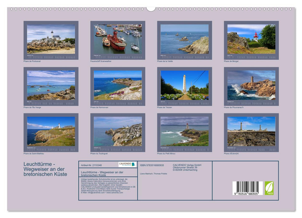 Leuchttürme - Wegweiser an der bretonischen Küste (CALVENDO Premium Wandkalender 2026)