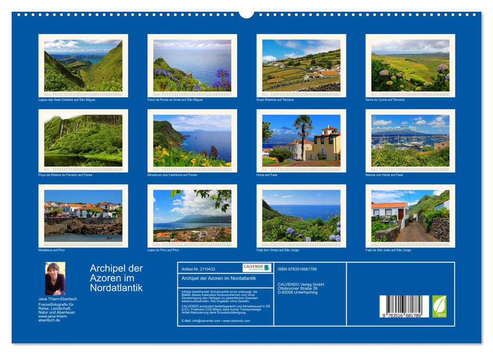 Archipel der Azoren im Nordatlantik (CALVENDO Premium Wandkalender 2026)