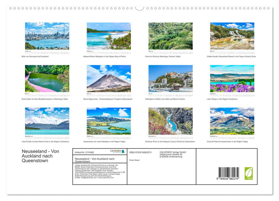 Neuseeland - Von Auckland nach Queenstown (CALVENDO Premium Wandkalender 2026)