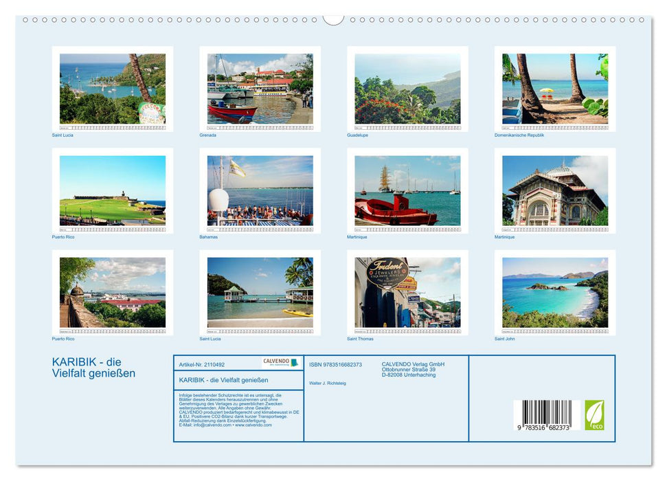 KARIBIK - die Vielfalt genießen (CALVENDO Premium Wandkalender 2026)