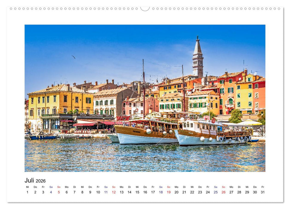 Istrien - Piran • Novigrad • Rovinj • Pula (CALVENDO Premium Wandkalender 2026)