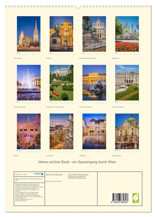Meine schöne Stadt - ein Spaziergang durch Wien (CALVENDO Premium Wandkalender 2026)
