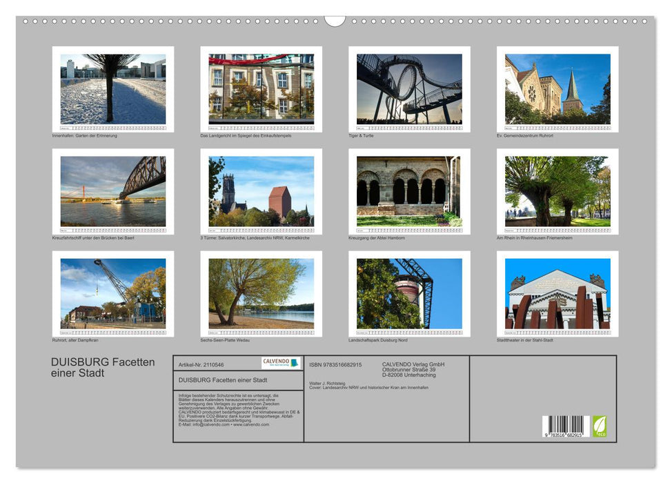 DUISBURG Facetten einer Stadt (CALVENDO Wandkalender 2026)