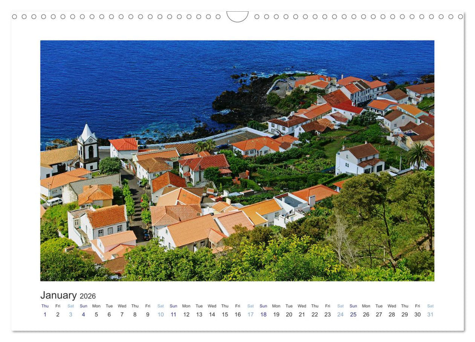 Sao Jorge Island of the Azores - fantastic fajas on the greenest island of Portugal (CALVENDO Monthly Calendar 2026)
